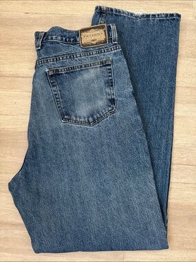 Arizona Jean Company Brown Tag Men's Tall Loose Fit Mid Wash Denim Jeans